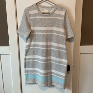 LOU & GREY Sweatshirt Gray Striped Dress